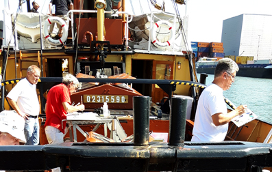 kunstenaars op stoom zeesleepboot de furie